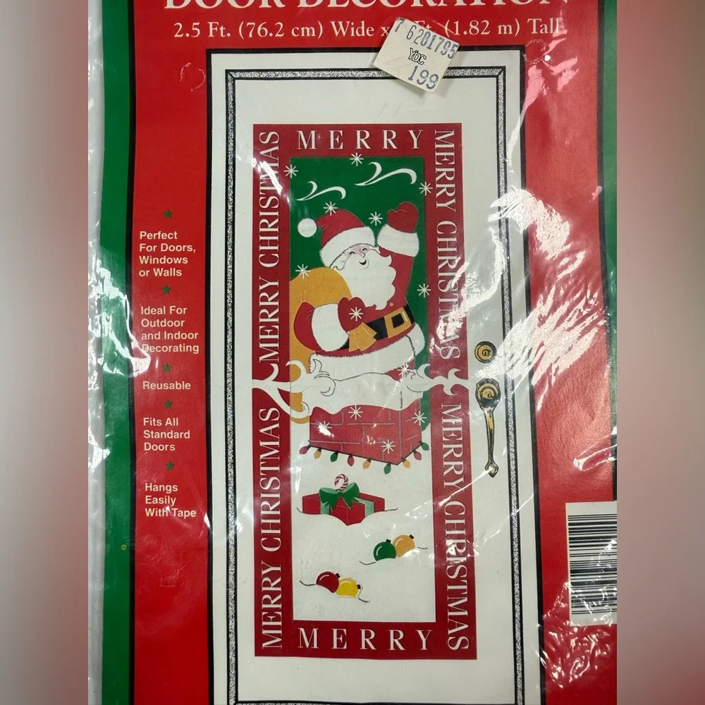 VINTAGE 1995 JEANMARIE CREATIONS Christmas Door Decorations Set Santa Tree NEW‎